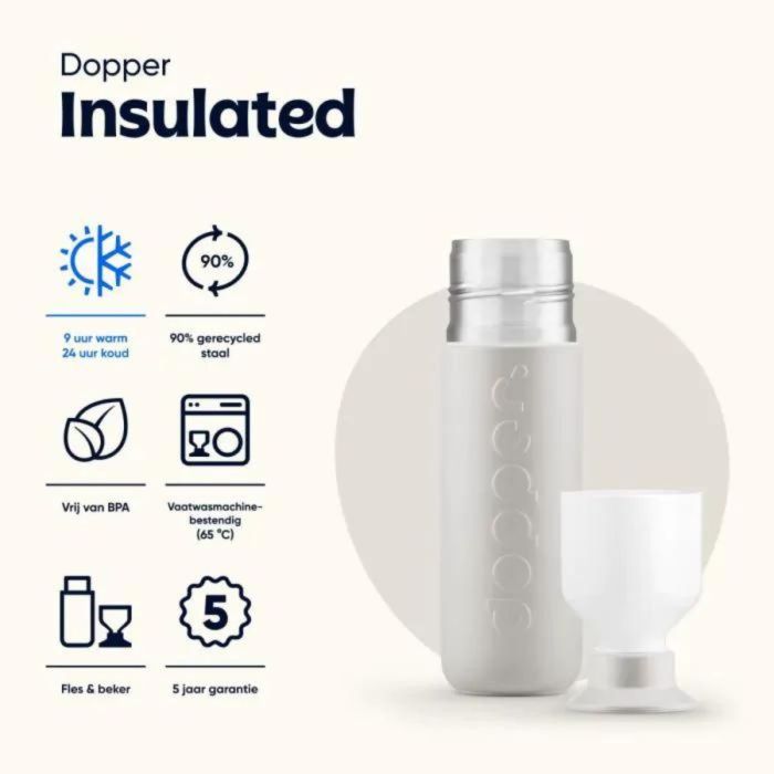 Dopper Insulated Drinkfles Gentle Grey 350 ml