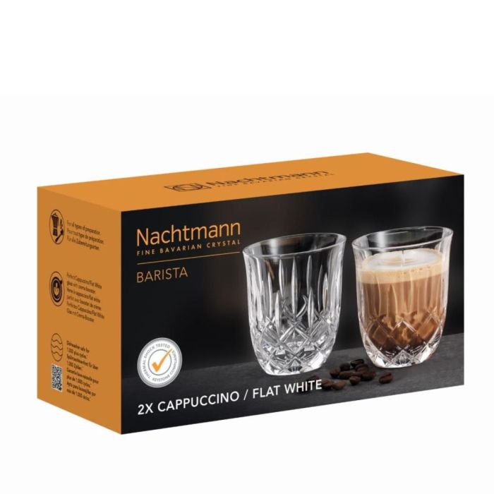 NACHTMANN - NOBLESSE CAPPUCCINO-/ FLAT WHITEGLAS 234ML 2PCS