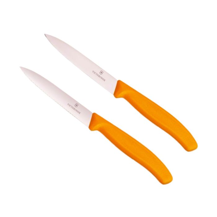 Victorinox SwissClassic mes 2 stuks Glad en Kartel Oranje