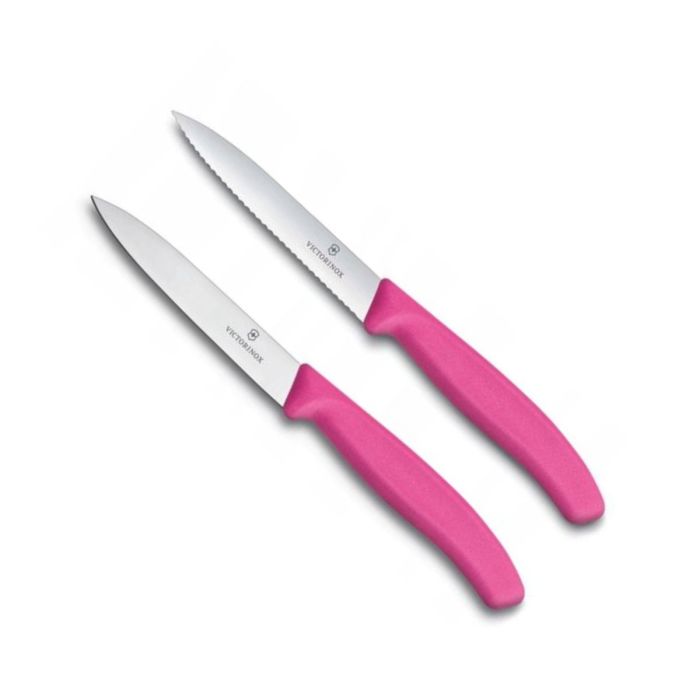 Victorinox SwissClassic mes 2 stuks Glad en Kartel Roze